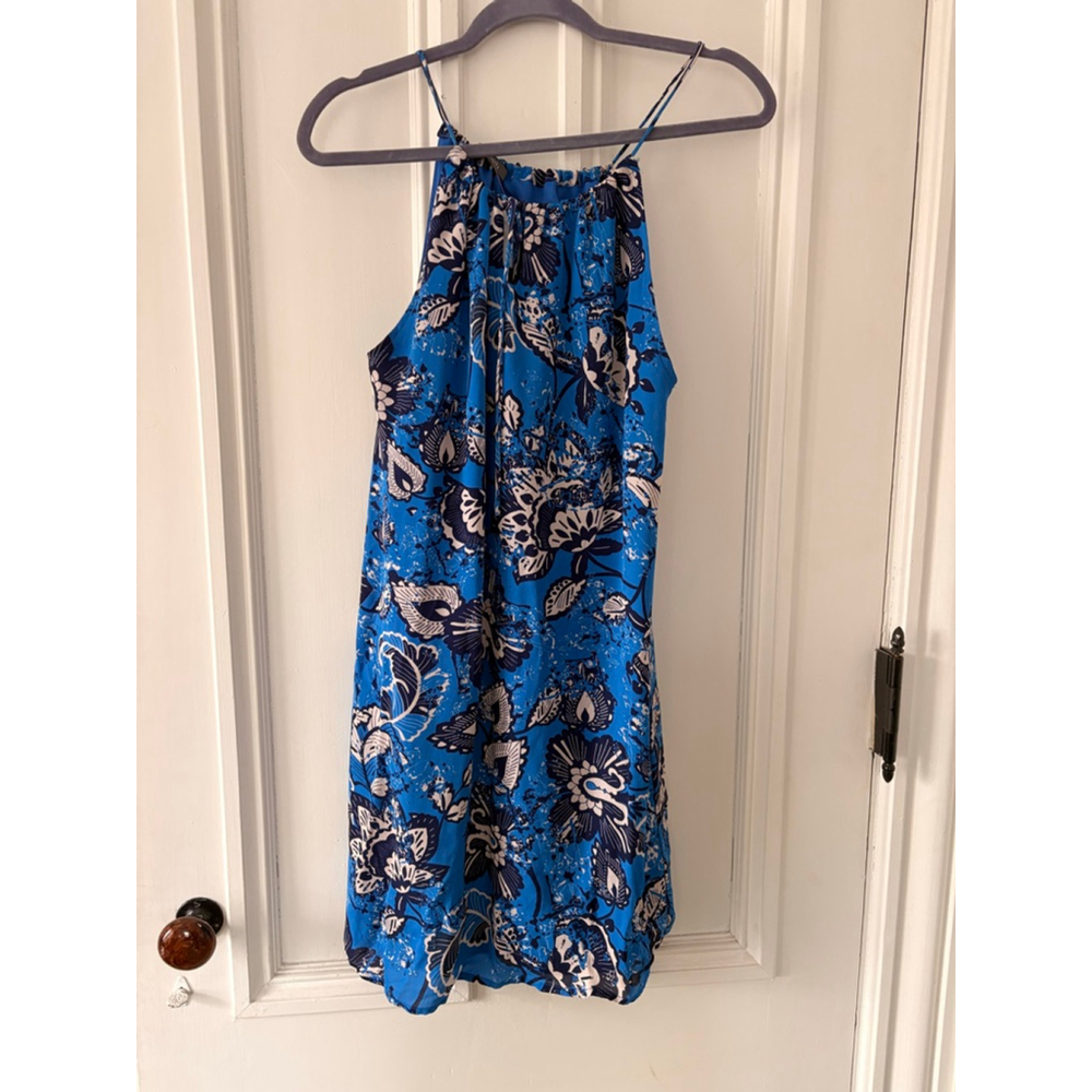 Michael Stars womens Blue Navy Floral Halter Mini Dress S